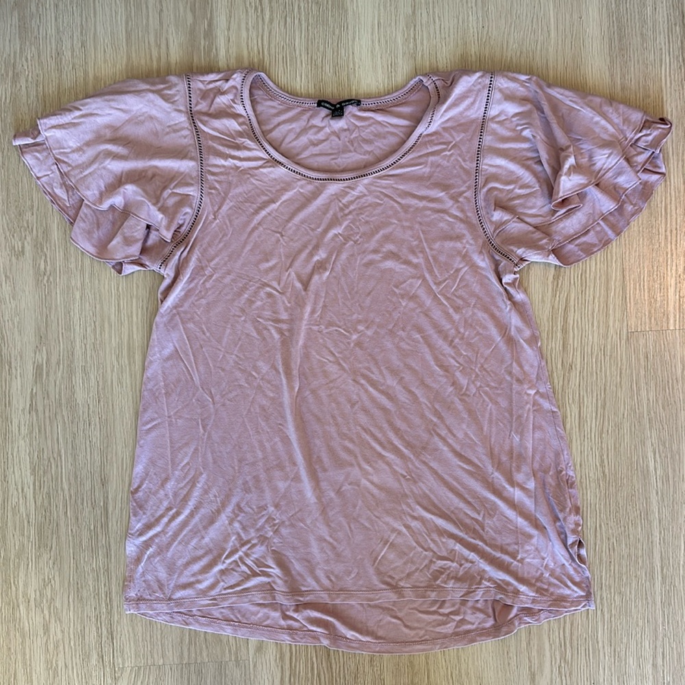 Cable & Gauge Tshirt with Flutter Sleeves